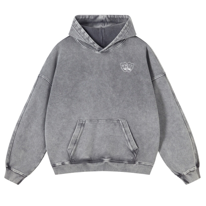 Comedian Printed Vintage Washed Hoodie-moweekender