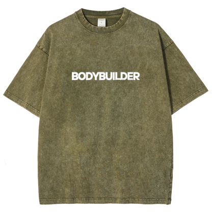 Body Builder Unisex Fit Washed T-Shirt-moweekender