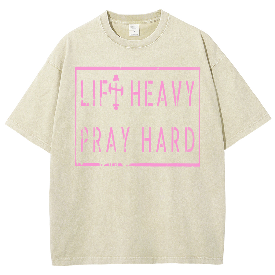 Lift Heavy Play Hard Unisex Fit Washed Oversized T-Shirt-moweekender