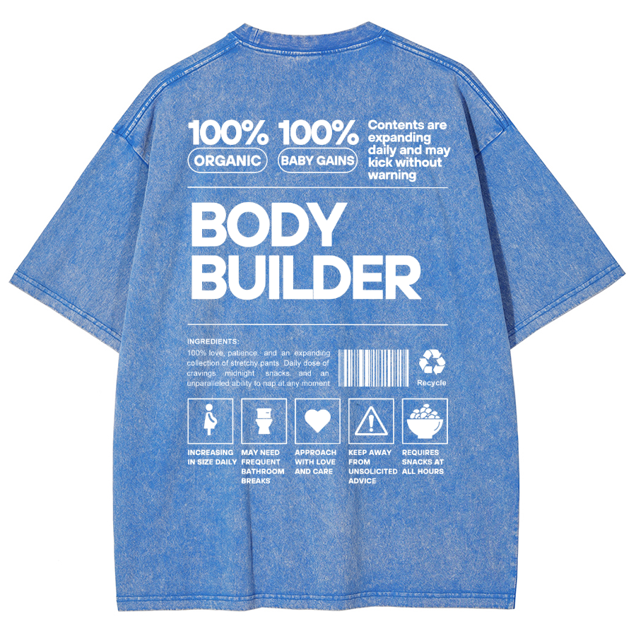 Body Builder Unisex Fit Washed T-Shirt-moweekender