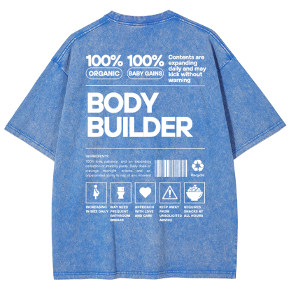 Body Builder Unisex Fit Washed T-Shirt-moweekender