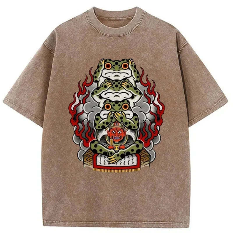 Three Frogs Washed Vintage T-Shirt-moweekender