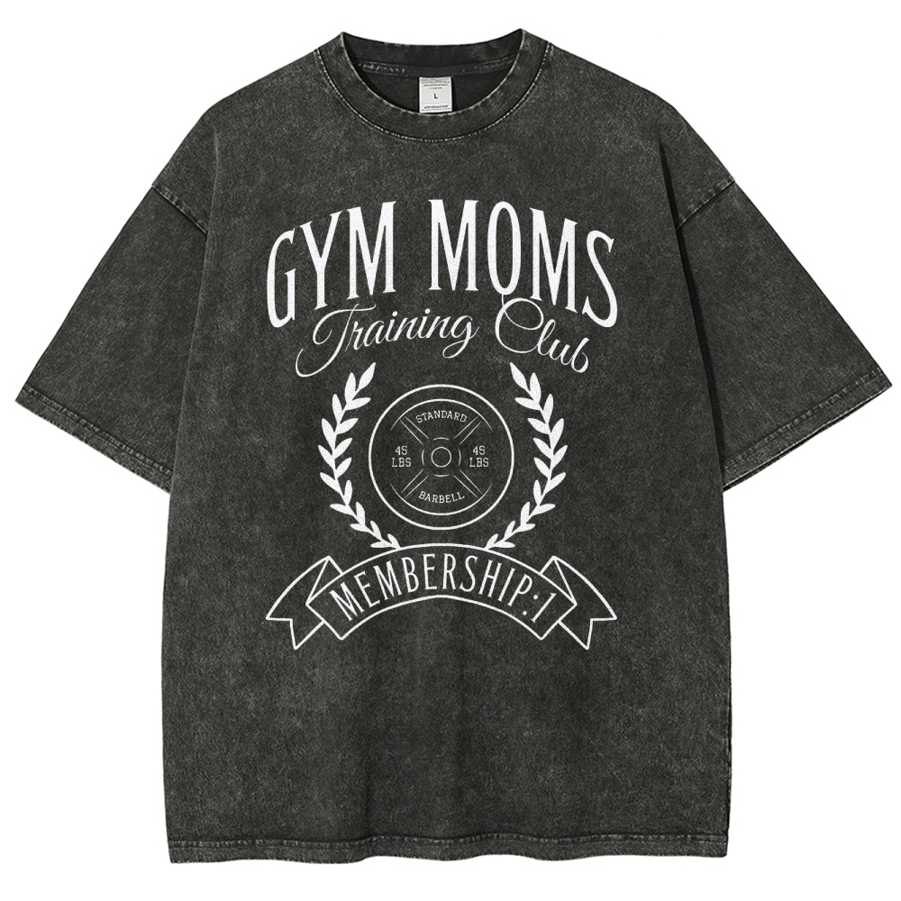 Gym Moms Vintage Snowflake Washed T-Shirt-moweekender