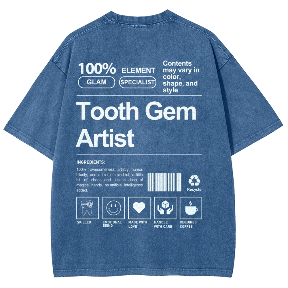 Tooth Gem Artist Unisex Fit Washed T-Shirt-moweekender