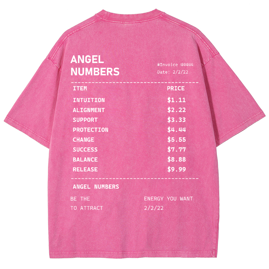 Angel Numbers Unisex Fit Washed T-Shirt-moweekender