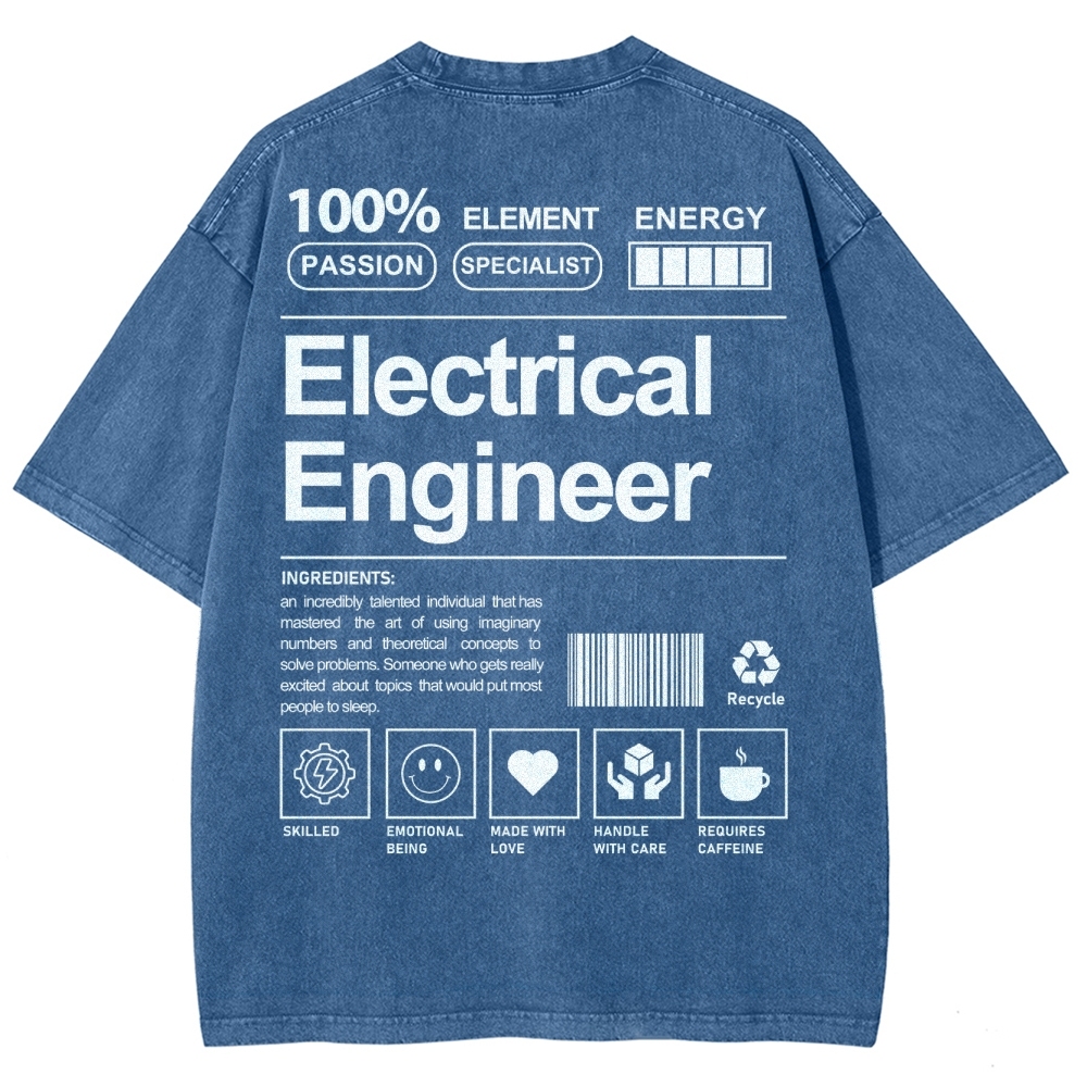 electrical engineer Unisex Fit Washed T-Shirt-moweekender