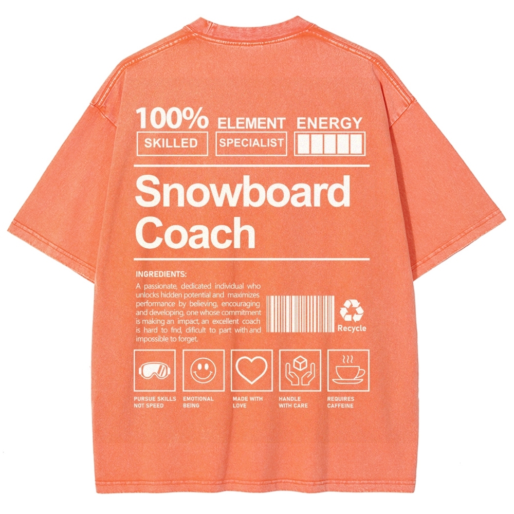 Snowboard Coach Unisex Fit Washed T-Shirt-moweekender