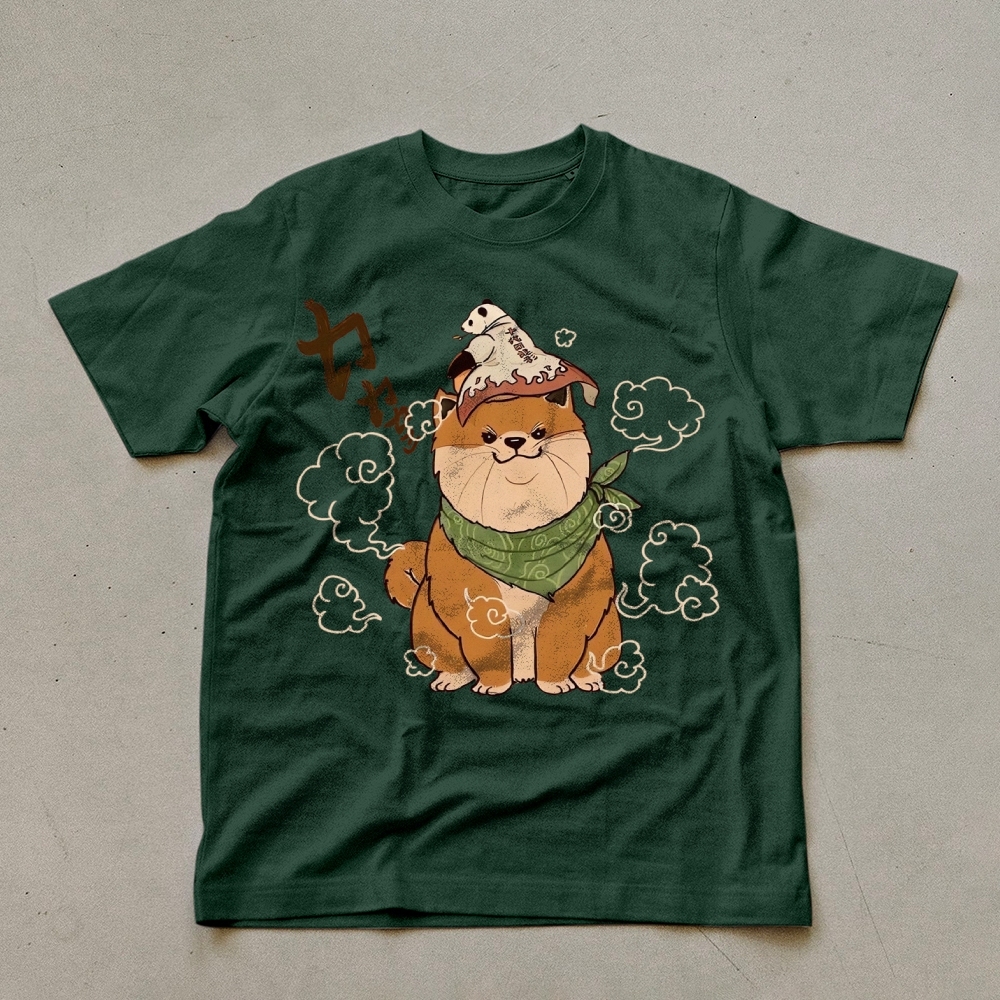 Japanese Panda Shiba Inu Pattern Unisex Prints T-Shirt-moweekender