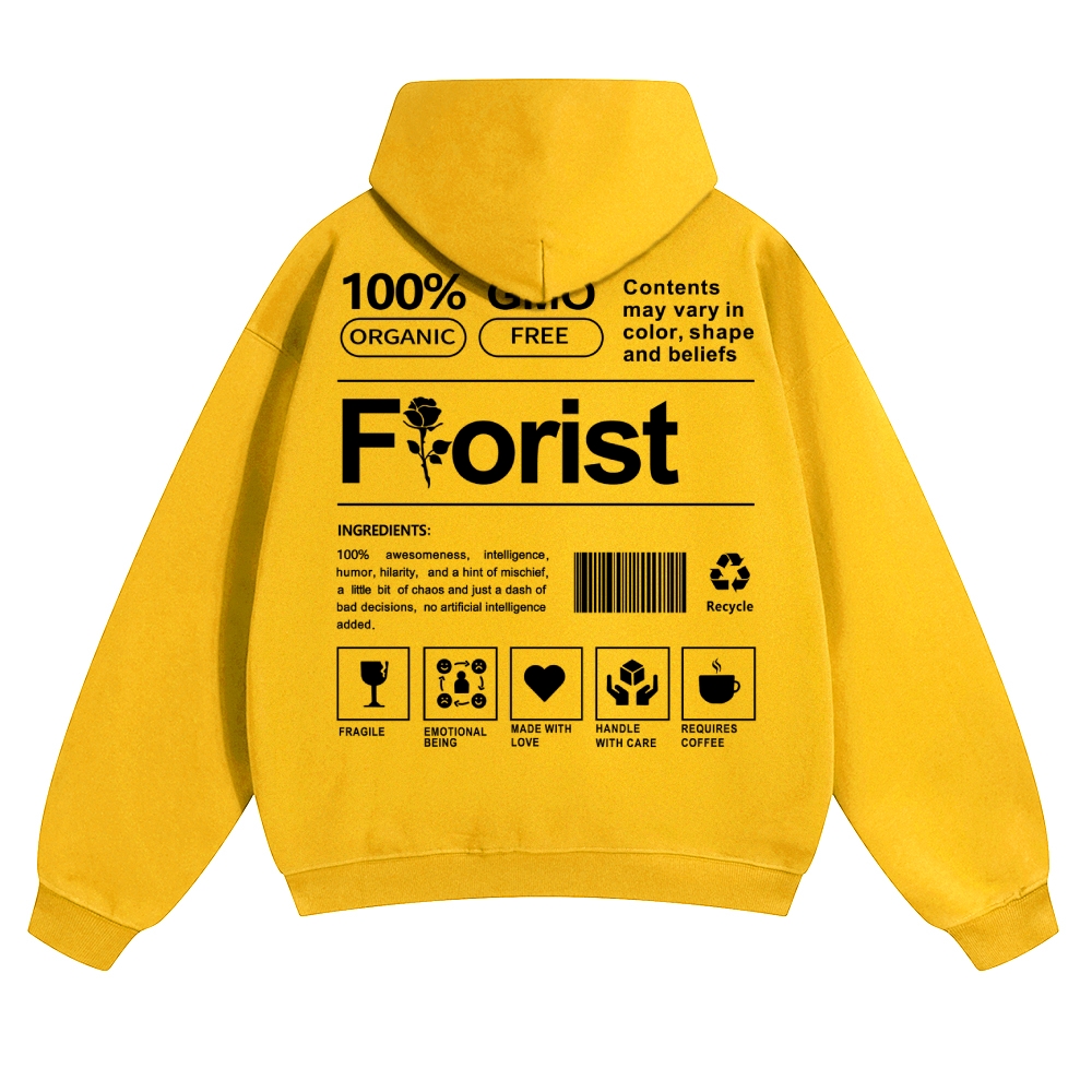 Florist Pattern Unisex Casual Anime Print Hoodie-moweekender