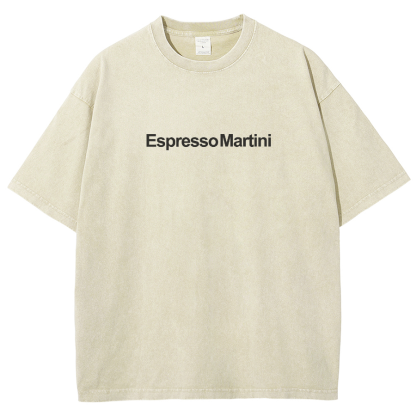 Espresso Martini Unisex Fit Washed Oversized T-Shirt-moweekender