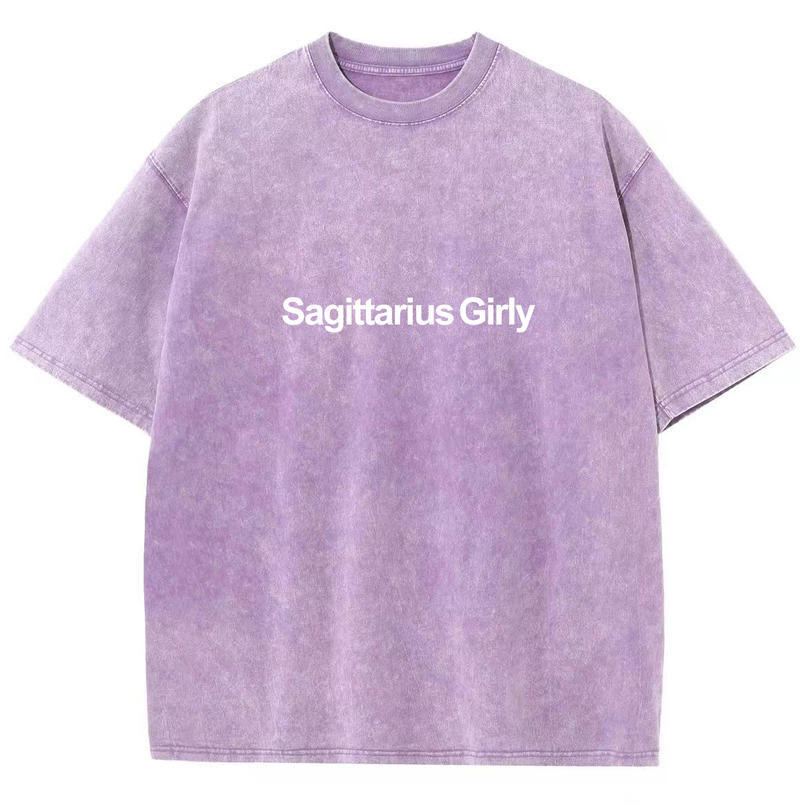 Sagittarius Girly Unisex Fit Washed Oversized T-Shirt-moweekender