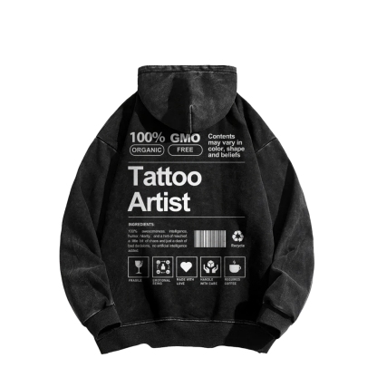 Tattoo Artist Casual Washed Hoodie-moweekender
