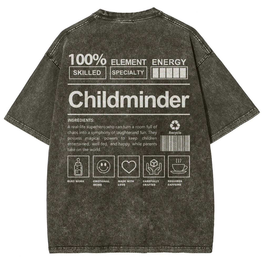 Childminder Unisex Fit Washed T-Shirt-moweekender