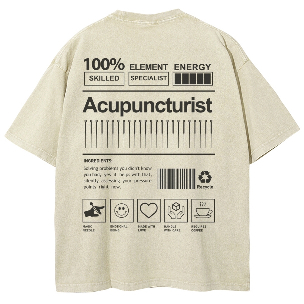 Acupuncturist Unisex Fit Washed T-Shirt-moweekender