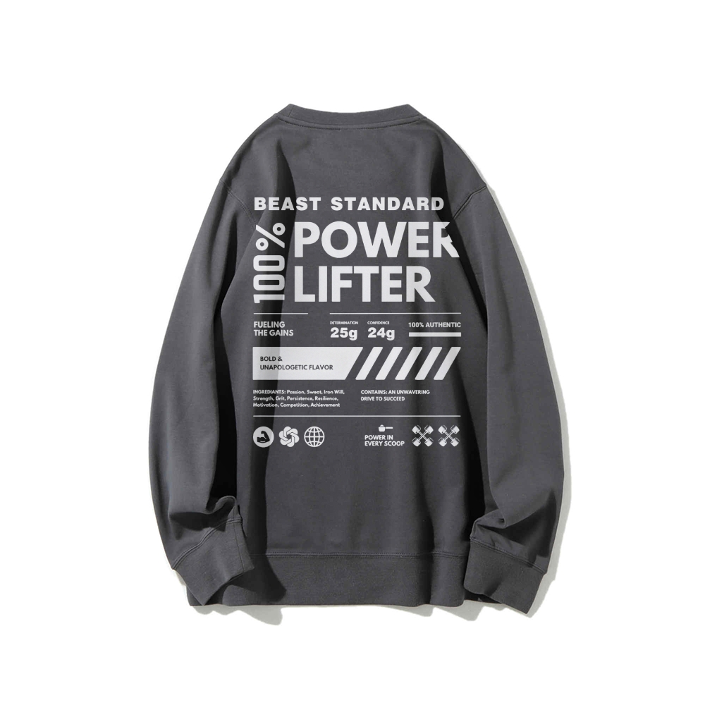 Power Lifter Casual Crew Neck Sweatshirt-moweekender