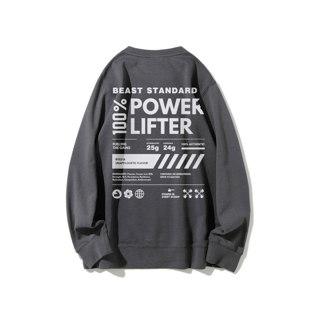 Power Lifter Casual Crew Neck Sweatshirt-moweekender