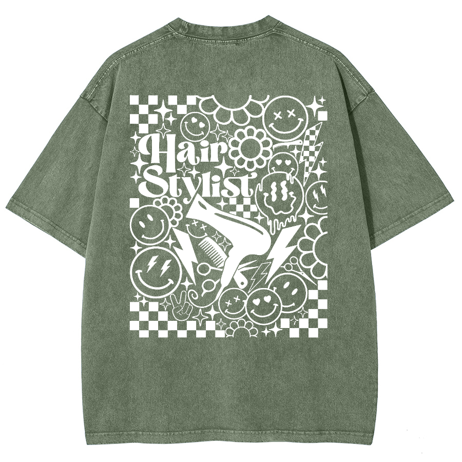 Hair Stylist Unisex Fit Washed T-Shirt-moweekender