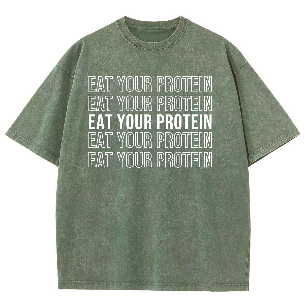 Eat Your Protein Unisex Fit Washed Oversized T-Shirt-moweekender