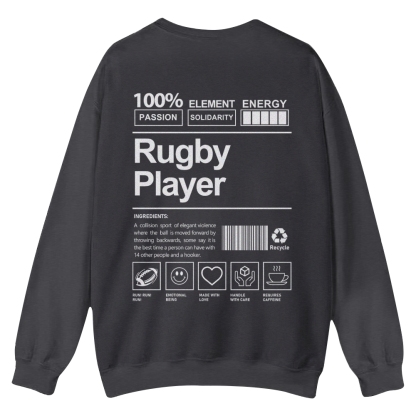 Rugby Player Casual Crewneck Sweatshirt-moweekender