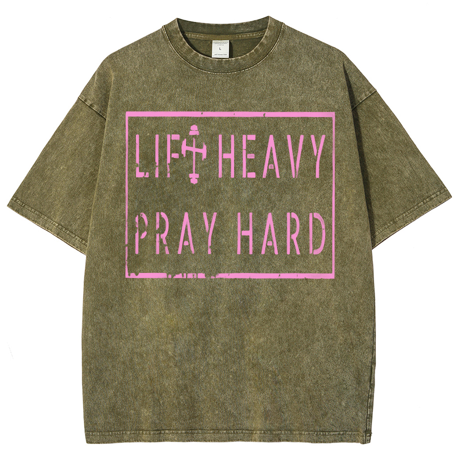 Lift Heavy Play Hard Unisex Fit Washed Oversized T-Shirt-moweekender