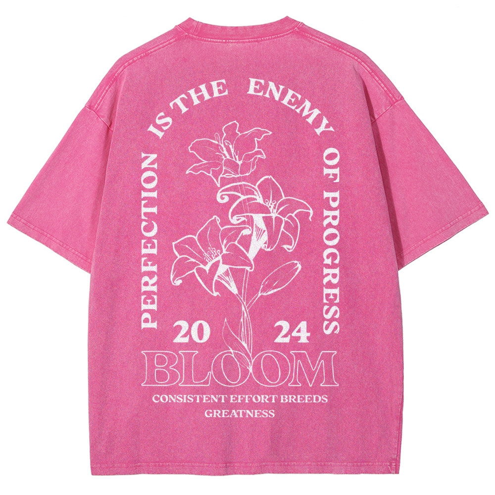 2024 Bloom Vintage Snowflake Washed T-Shirt-moweekender