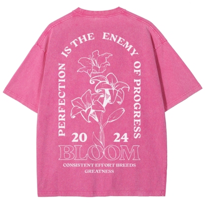 2024 Bloom Vintage Snowflake Washed T-Shirt-moweekender