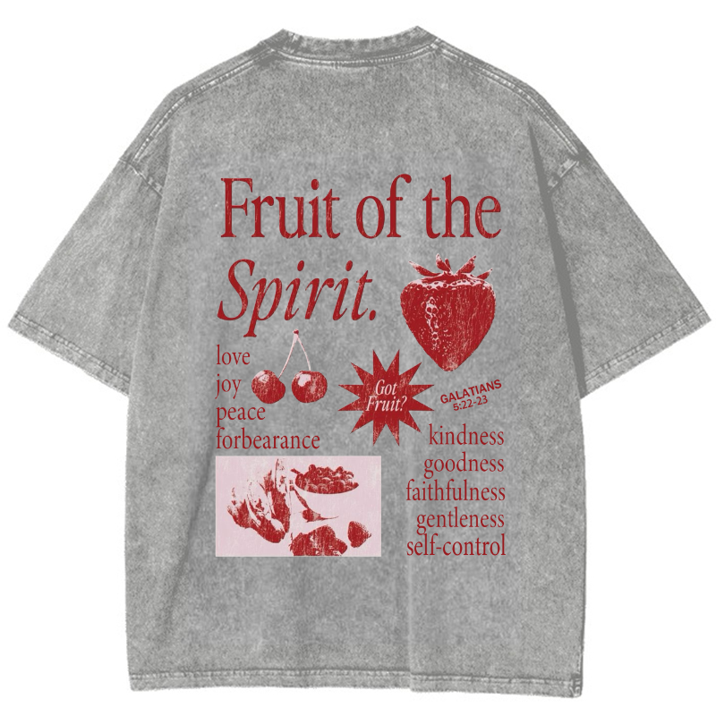 Fruit Of The Spirit Vintage Snowflake Washed T-Shirt-moweekender