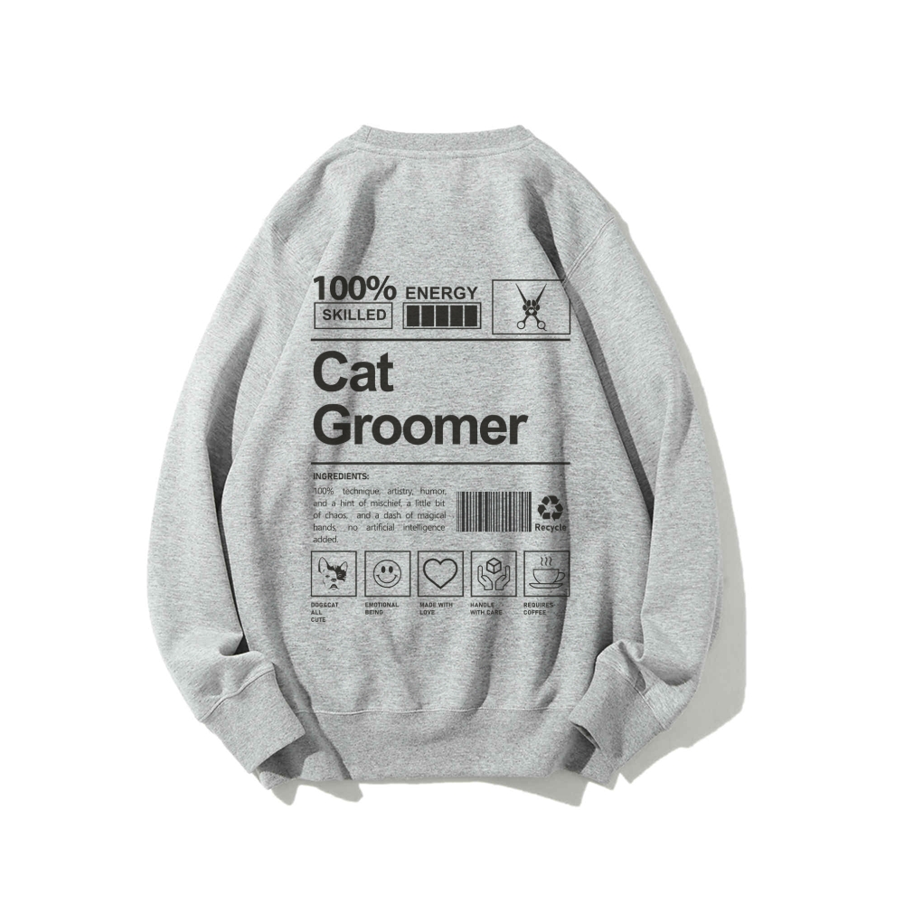 Cat Groomer Casual Crewneck Sweatshirt-moweekender