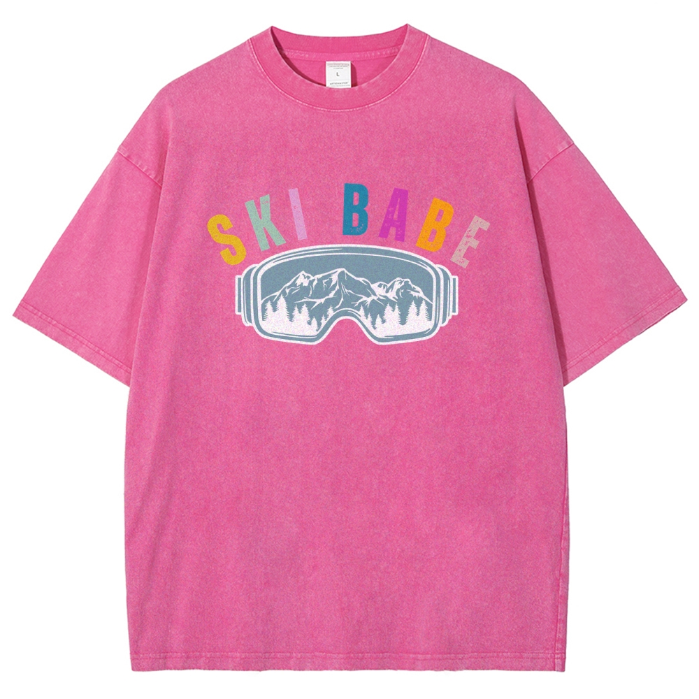 Ski Unisex Fit Washed T-Shirt-moweekender