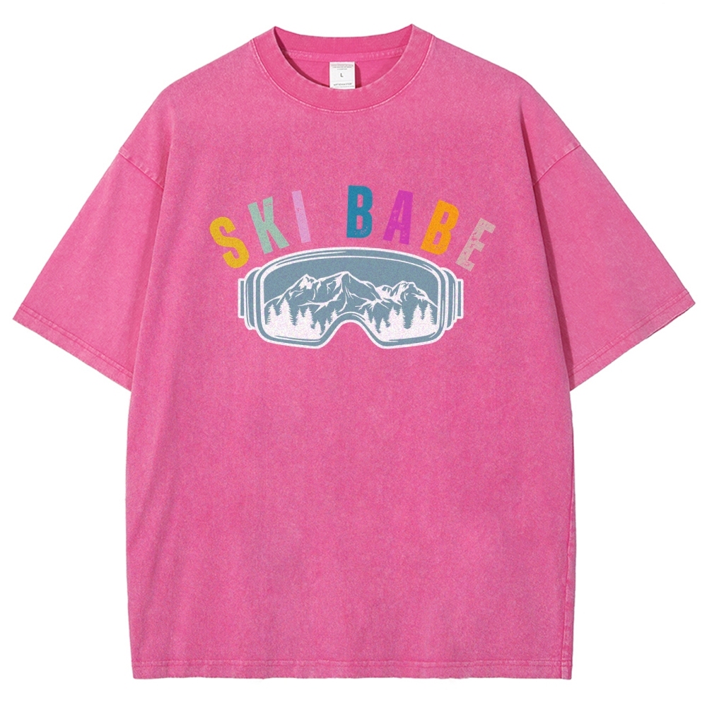 Ski Unisex Fit Washed T-Shirt-moweekender