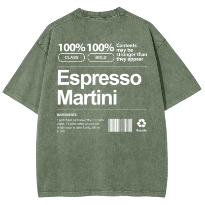 Espresso Martini Unisex Fit Washed Oversized T-Shirt-moweekender