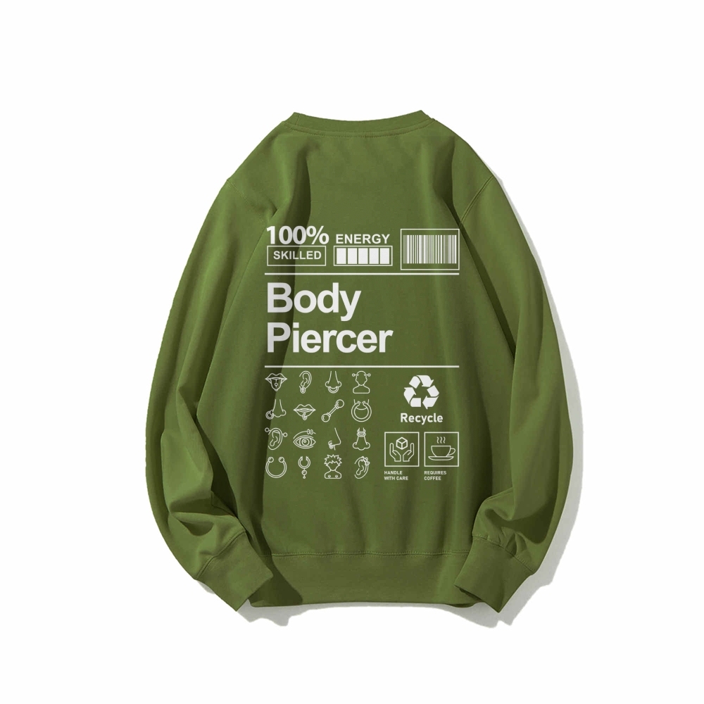 Body Piercer Casual Crewneck Sweatshirt-moweekender