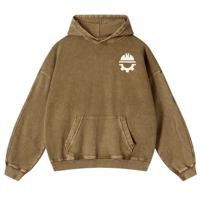Civil Engineer Pattern Vintage Washed Hoodie-moweekender