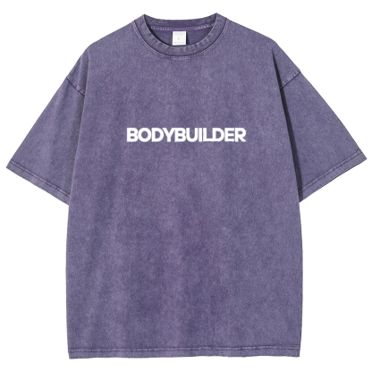 Body Builder Unisex Fit Washed T-Shirt-moweekender