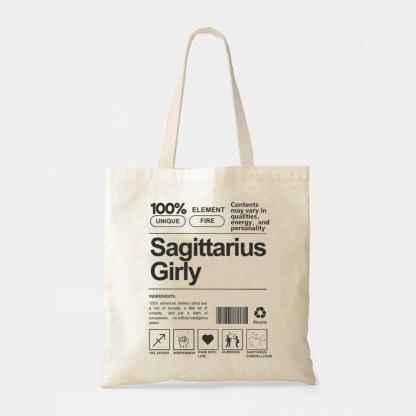 Sagittarius Girly Tote Bag-moweekender