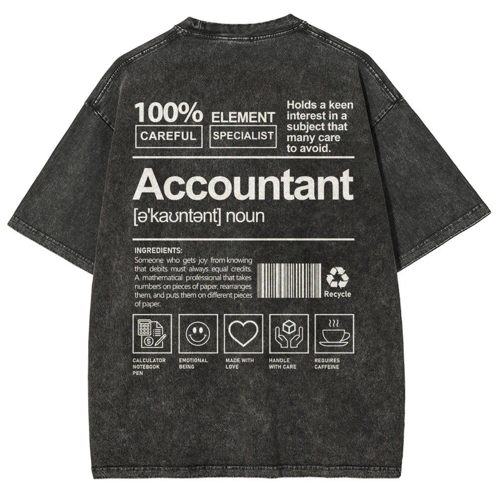 Accountant Unisex Fit Washed T-Shirt-moweekender
