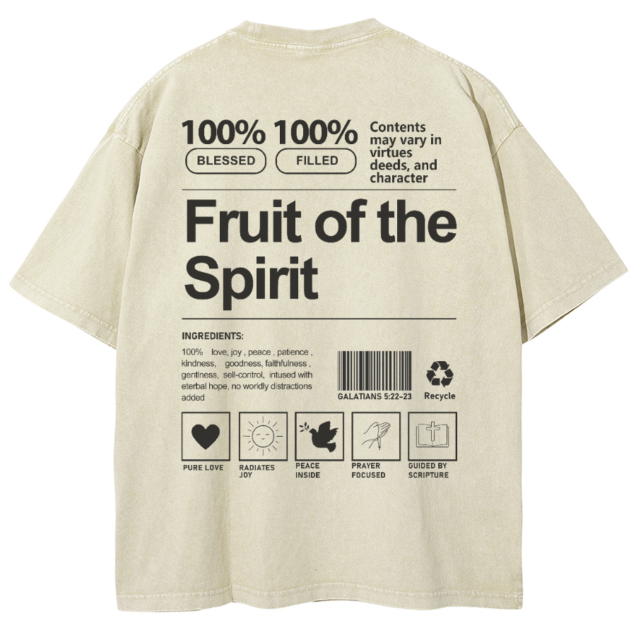 Fruit Of The Spirit Unisex Fit Washed Oversized T-Shirt-moweekender