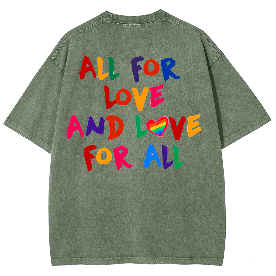 All For Love And Love For All Washed Oversized T-Shirt-moweekender