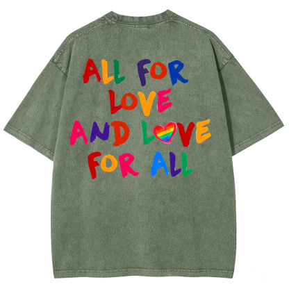 All For Love And Love For All Washed Oversized T-Shirt-moweekender