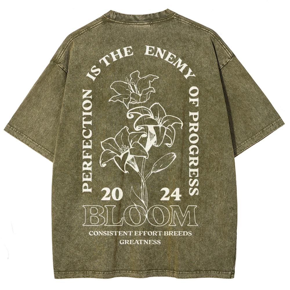 2024 Bloom Vintage Snowflake Washed T-Shirt-moweekender