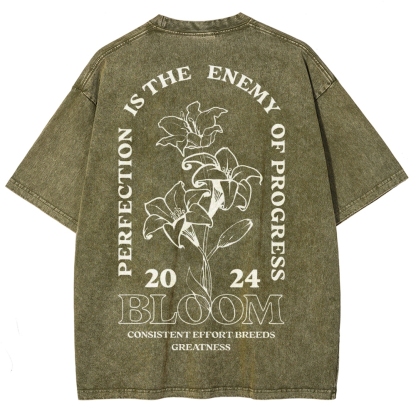 2024 Bloom Vintage Snowflake Washed T-Shirt-moweekender