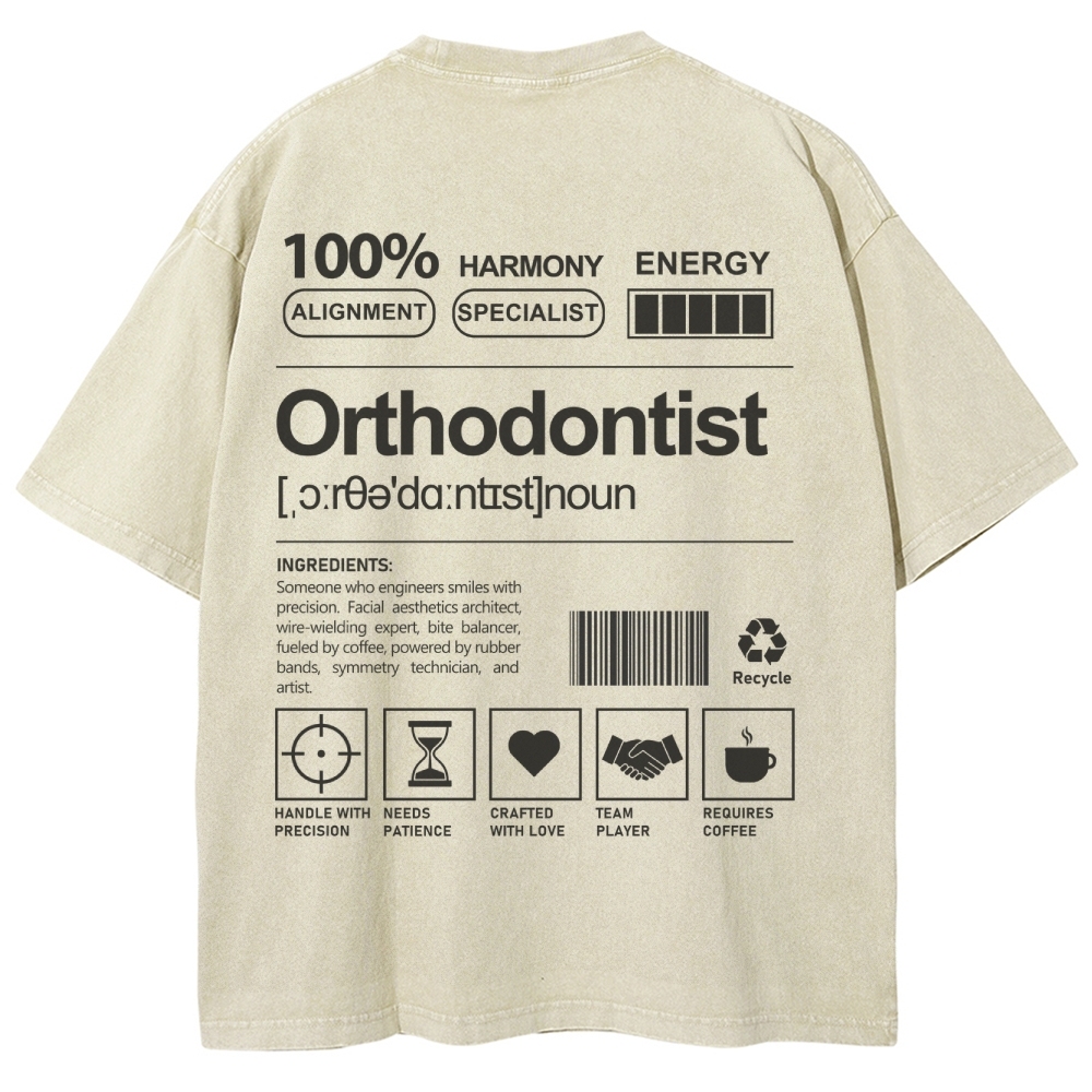 Orthodontist Unisex Fit Washed T-Shirt-moweekender