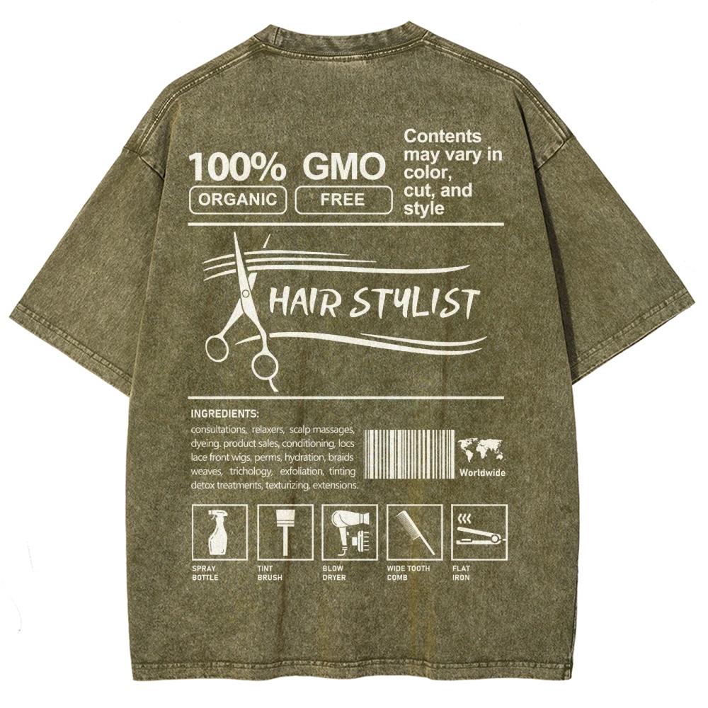 Hair Stylist Unisex Fit Washed T-Shirt-moweekender