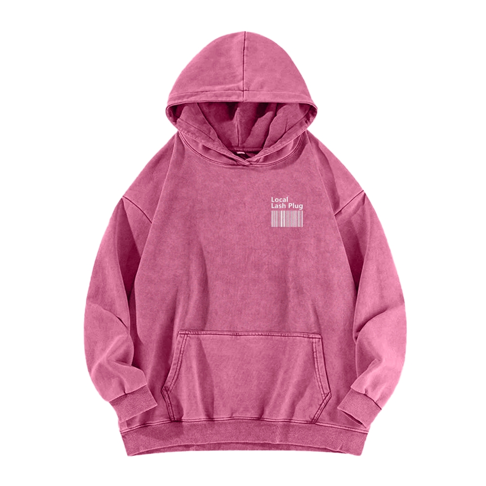 Local Last Plug Washed Long Sleeved Hoodie-moweekender