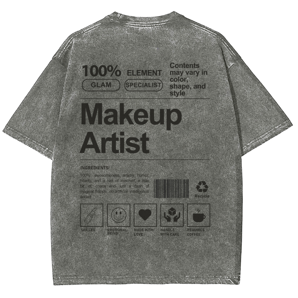 Makeup Artist Vintage Snowflake Washed T-Shirt