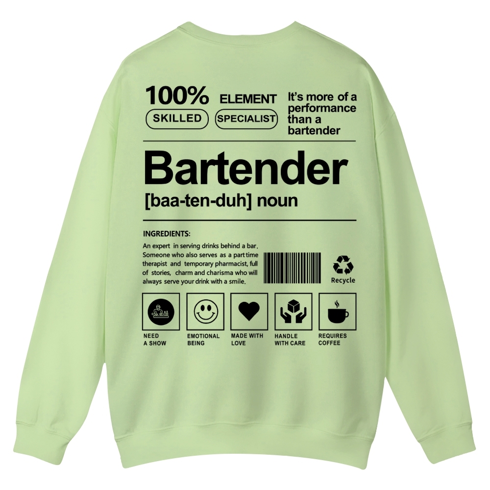 Bartender Printed Crew Neck Sweatshirt-moweekender