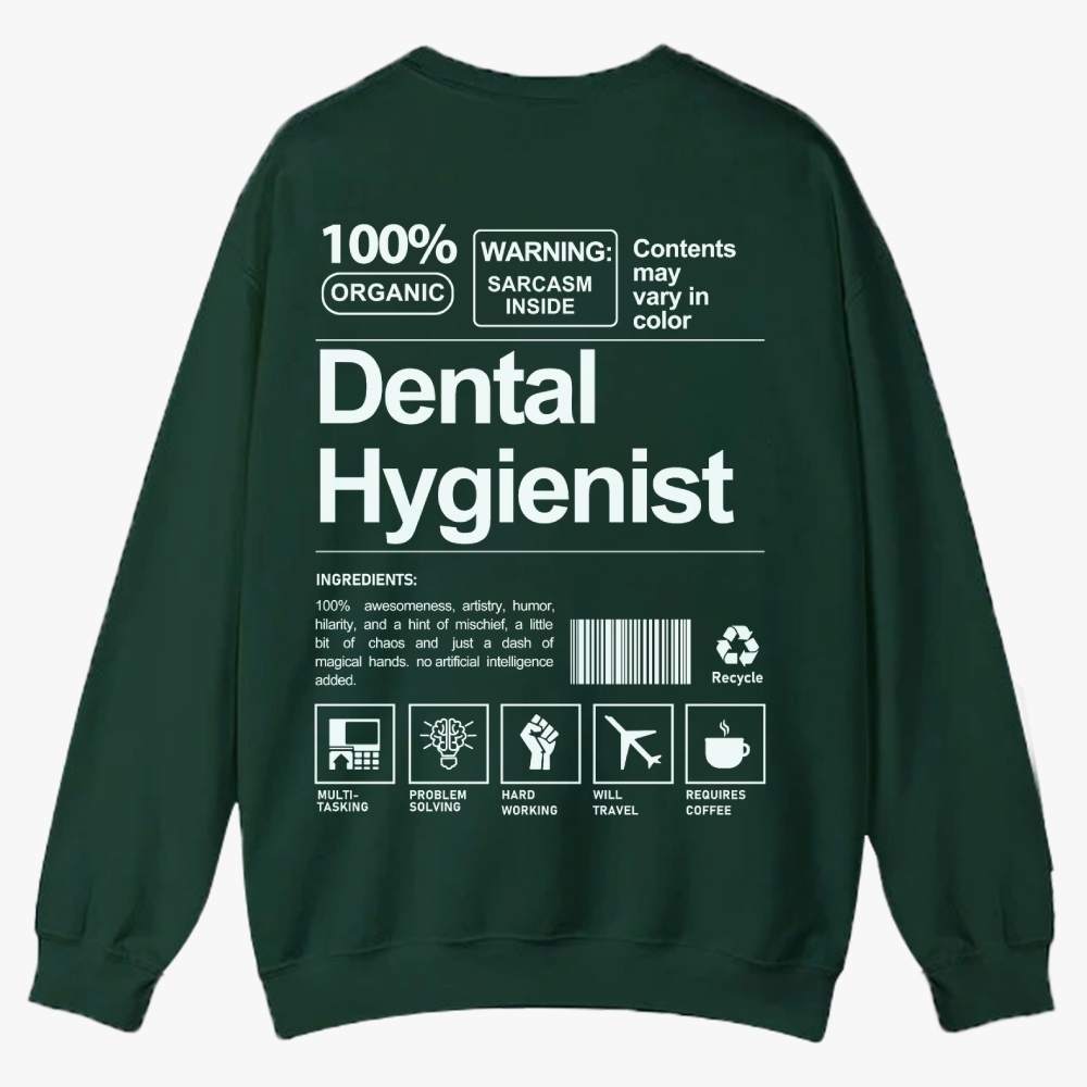 Dental Hygienist Casual Crewneck Sweatshirt-moweekender