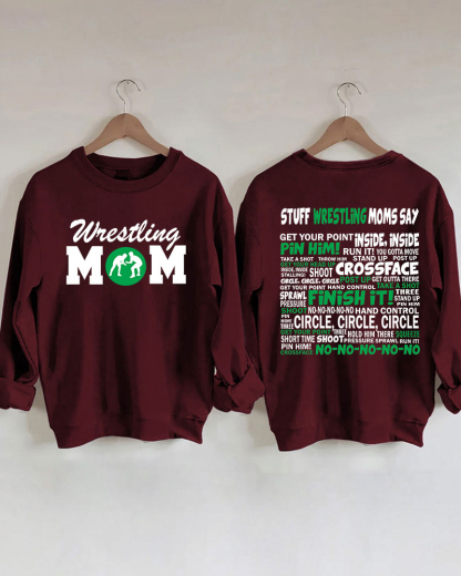 Wrestling Moms Green Printed Sweatshirt-moweekender