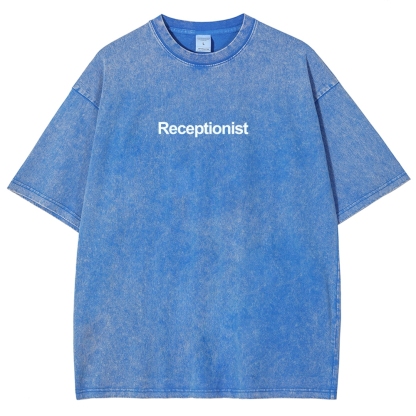 Receptionist Unisex Fit Washed T-Shirt-moweekender