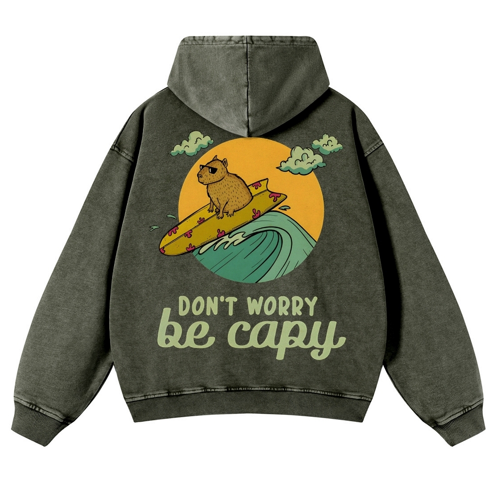 Be Capy Surfing Vintage Washed Hoodie-moweekender